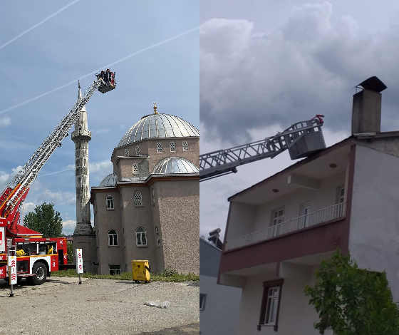 Leylek yuvası yıkım nedeniyle taşındı