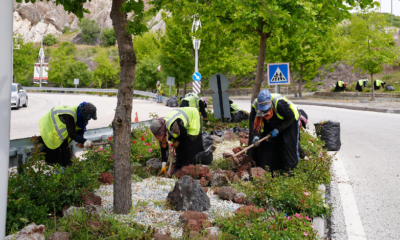 Elazığ’da yeşil alanlarda bahar temizliği