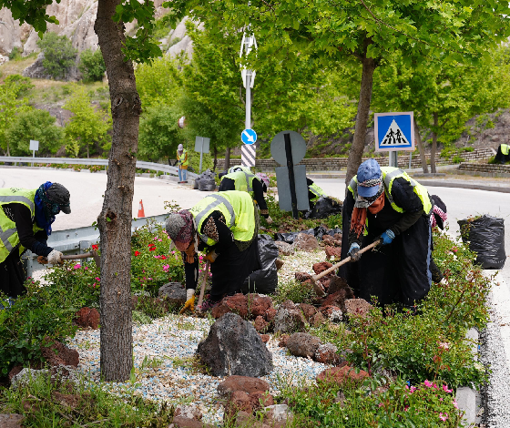 Elazığ’da yeşil alanlarda bahar temizliği