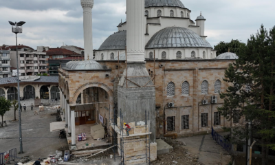 Cedidiye camisinin minareleri şekilleniyor