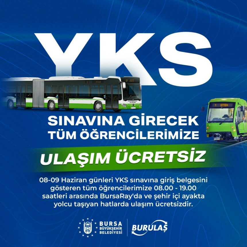 TÜRKİYE GENELİNDE 3 MİLYONDAN FAZLA GENCİN GİRECEĞİ ÜNİVERSİTE SINAVI ÖNCESİ BURSA BÜYÜKŞEHİR BELEDİYESİ, BURSA'DA SINAVA GİRECEK GENÇLERE SINAV GÜNLERİ ÜCRETSİZ ULAŞIM DESTEĞİ VERİLECEĞİNİ AÇIKLADI. (SÜLEYMAN AYDIN/BURSA-İHA)
Türkiye genelinde 3 milyondan fazla gencin gireceği üniversite sınavı öncesi Bursa Büyükşehir Belediyesi, Bursa'da sınava girecek gençlere sınav günleri ücretsiz ulaşım desteği verileceğini açıkladı.