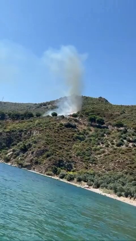 YALOVA'NIN ARMUTLU İLÇESİNDE İKİ FARKLI NOKTADA ORMAN YANGINI ÇIKTI. YANGINI SÖNDÜRMEK İÇİN HAVADAN VE KARADAN MÜDAHALE EDİLİYOR. (ALİ İHSAN UĞUR - ERHAN ERDOĞAN/YALOVA-İHA)<br />
Yalova'nın Armutlu ilçesinde iki farklı noktada orman yangını çıktı. Yangını söndürmek için havadan ve karadan müdahale ediliyor.