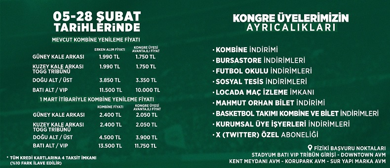 Bursaspor'dan kombine açıklaması