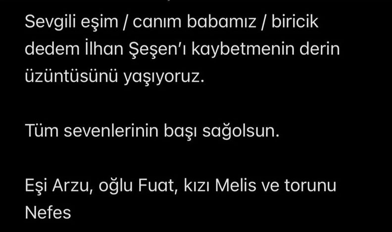 ilhan şeşen açıklaması